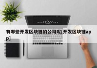 有哪些开发区块链的公司呢[开发区块链app]